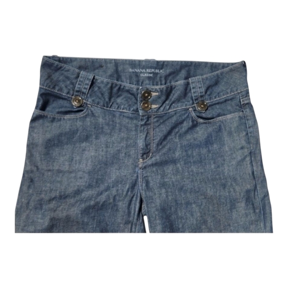 SOLD Banana Republic Classic Denim Capri Pants Size 14 Mid Rise Stretch Cuffed - Picture 5 of 9